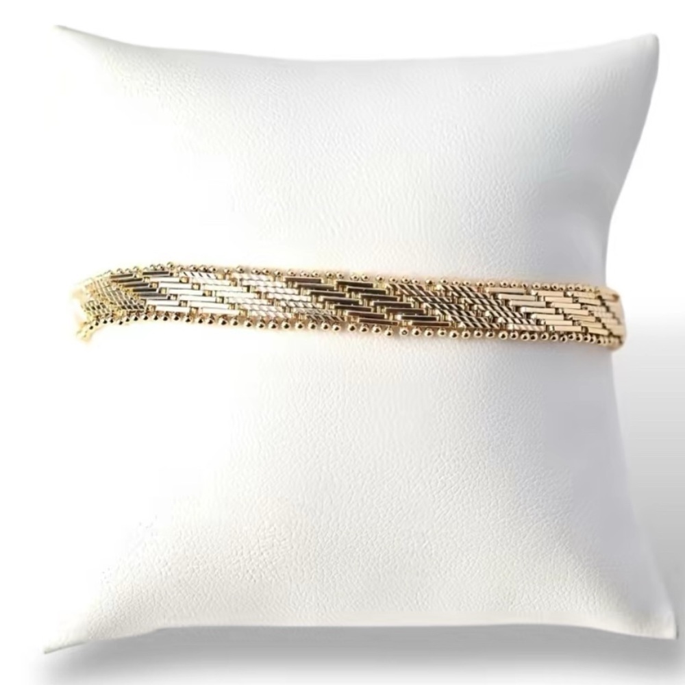 14k Gold-Tone Textured Women's Bracelet​